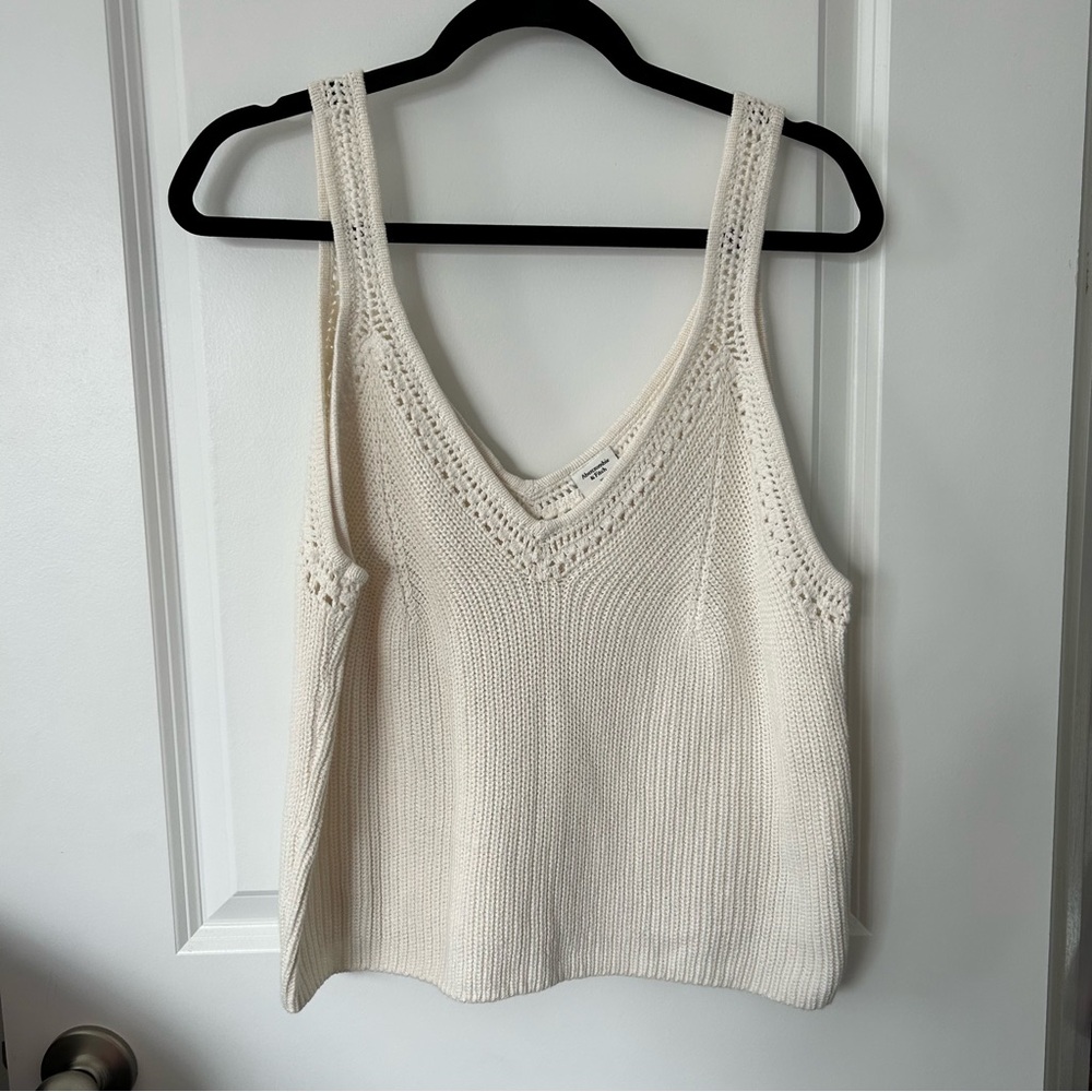 Abercrombie & Fitch Cream Knit Tank Top
